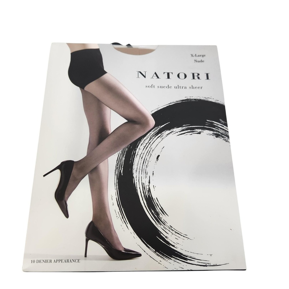 NATORI Soft Suede Ultra Sheer Pantyhose Womens XL Nude Control Top 10D